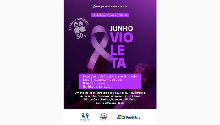Guaraniaçu - Junho é o mês de conscientização e prevenção contra a violência à pessoa idosa